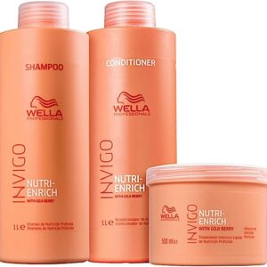 Kit Wella Professionals Invigo Nutri-Enrich - Shampoo 1000ml + Condicionador 1000ml + Máscara 500ml